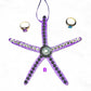 Starfish, Purple with Rhinestones and Gemstones, Seaside Ornaments, Beach Themed Decor