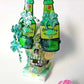 One of a Kind St. Patrick's Skull Decor, Green Beer Goggles, Missing Front Teeth and Shamrocks