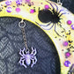 Resin Moon with Purple Beads and Spiders