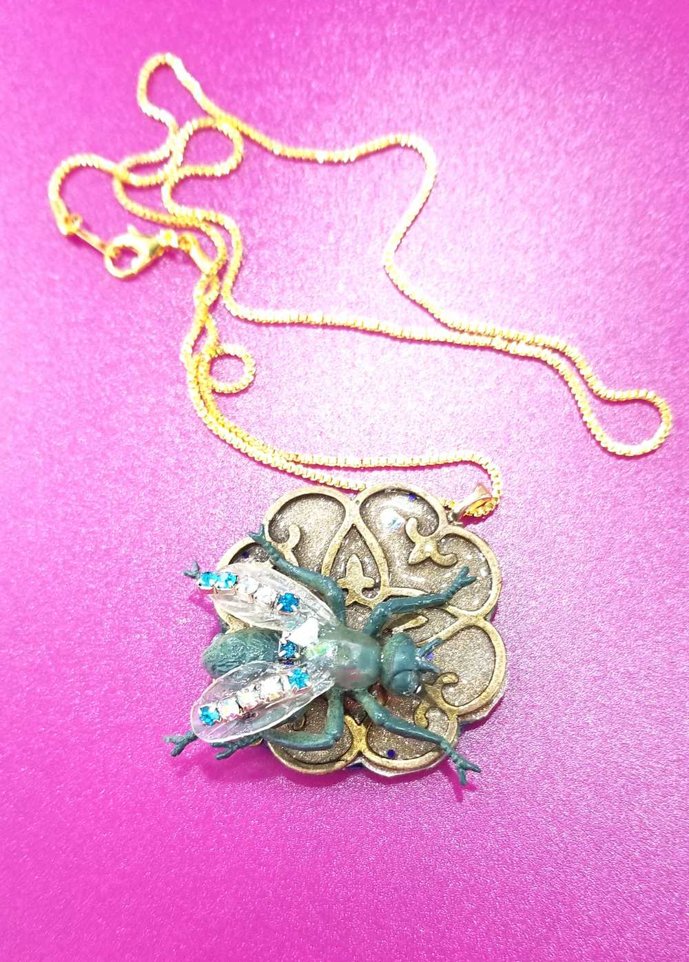 Giant Fly on Necklace, for Everyday or Halloween