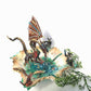 Fire-Breathing Dragon in Antique Glass Dish in a Fierce Fight for Survival