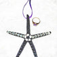 Hanging Decorated Starfish Ornament, Gemstones, Goth Decor, Beach Decoration