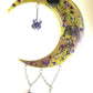 Resin Moon with Purple Beads and Spiders