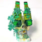 One of a Kind St. Patrick's Skull Decor, Green Beer Goggles, Missing Front Teeth and Shamrocks