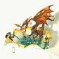 Fire-Breathing Dragon in Antique Glass Dish in a Fierce Fight for Survival