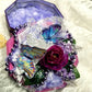 Tin Box Repurposed into a Jewelry Box, Two Butterflies and Deep Purple Rose on Lace