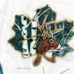 10 Point Buck, Hand Painted, Original Design Deer Clock on Wooden Leaf