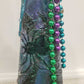 Altered Refillable Glass Bottle, Decoupage Skull Art with Multi Beads and Glass Gems