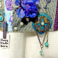 "Friend's" Wall Hanging Collage Using Fabrics In Blues, Purples and Teals, and Holds your "BEST FRIENDS" Photo