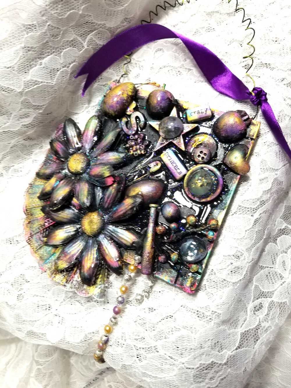 "Crazy Princess" BLACK & PURPLE Hanging Wall Plaque/Decor