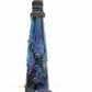 Altered Refillable Glass Bottle, Decoupage Skull Art with Multi Beads and Glass Gems