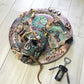 30 cm Round Lighted Skull Clock with Snake Withering Through its Mouth