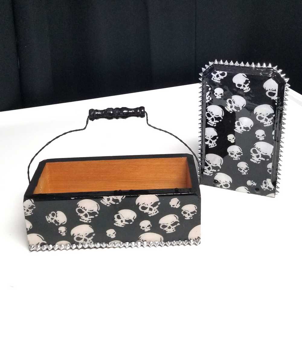 Black Skull Paper Towel or Toilet Tissue Dispenser for Your Kitchen or Bathroom