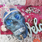 Welcome Sign with Skull Wearing a Crown of Jewels and Her Scepter, Home Decor Wall Hanging