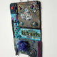 "Friend's" Wall Hanging Collage Using Fabrics In Blues, Purples and Teals, and Holds your "BEST FRIENDS" Photo