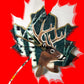 10 Point Buck, Hand Painted, Original Design Deer Clock on Wooden Leaf