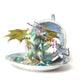 Fighting Dragons in a Vintage Teacup and Saucer Encased in Resin