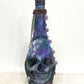 Altered Glass Bottle, Decoupage Skull Art Bottle for Re-Use