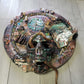 30 cm Round Lighted Skull Clock with Snake Withering Through its Mouth