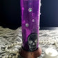 18 cm Tall Purple Glass Flower Vase with Skulls