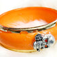 Orange Bangle, Bracelet with 4 Skulls