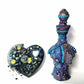 Wall Decor Wooden Heart Plaque with Teal, Yellow and Black, Punk Design