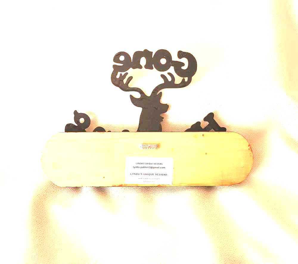 Gone Hunting Wall Plaque with Deer Cut Out, with Gears, Nuts & Bolts