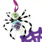 Black and Clear Beaded Spider with Skull Head and Cross Ornament