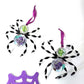 Black and Clear Beaded Spider with Skull Head and Cross Ornament