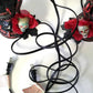 Blood (Fake) Splattered Skull Lamps with Red Roses