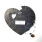 Wall Decor Wooden Heart Plaque with Teal, Yellow and Black, Punk Design