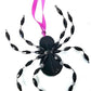 Black and Clear Beaded Spider with Skull Head and Cross Ornament