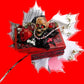 Small Red and Black Jewelry Box with a Skull and a Red Rose