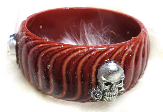 Skull Bangle, Rusty Brown Bracelet