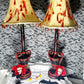 Blood (Fake) Splattered Skull Lamps with Red Roses