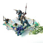 Mutant Troll Warrior Riding a T Rex in a Glass Vintage Dish, Collector Piece 