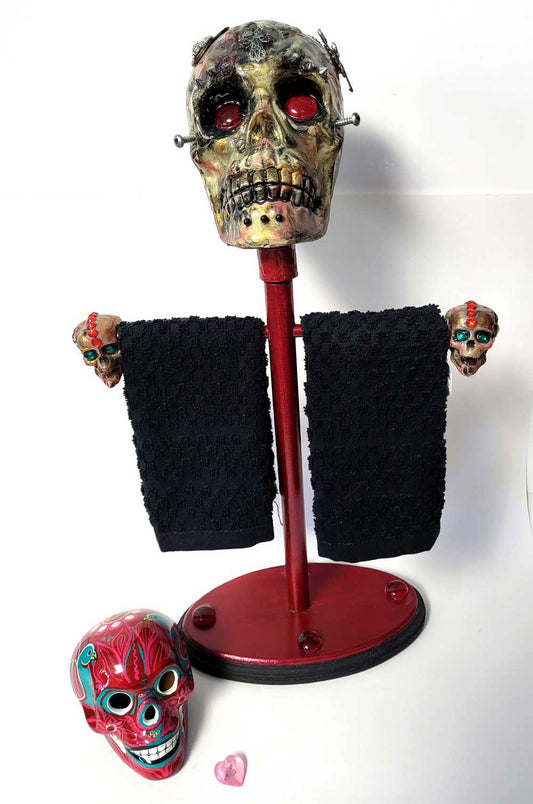 3 Creepy Skull Towel Holder For Bathroom, Kitchen or Other Rooms in Your Home