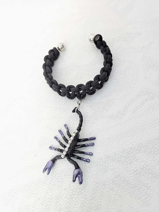 Scorpion Braided Black  Open Bracelet