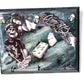 Sexy Girl With Cool Skull, Playing Dominoes on a Wall Plaque