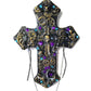 Altered Cross Made of Plaster with Skulls, Gears and Chains