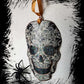 Ornament, Fabric Cut Out of a Skull with Spider Webs