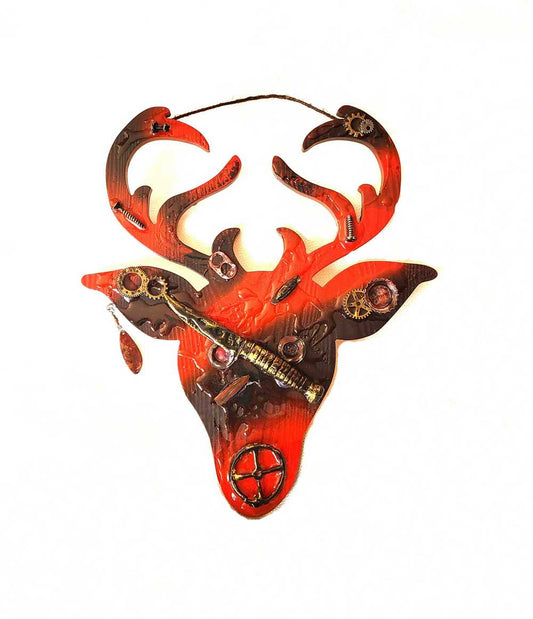  Big Buck Cut Out Wall Plaque in Red and Black