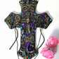Altered Cross Made of Plaster with Skulls, Gears and Chains
