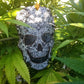 Ornament, Fabric Cut Out of a Skull with Spider Webs