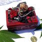 Small Red and Black Jewelry Box with a Skull and a Red Rose