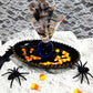 Creepy, Ghostly, Candy Dish, with Skeleton Hand in Resin, Blue Glass