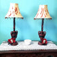 Blood (Fake) Splattered Skull Lamps with Red Roses
