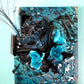 3D Canvas Art with Sexy Teal Blue Mask and Teal Blue Roses, 30 x 40 x 15 cm