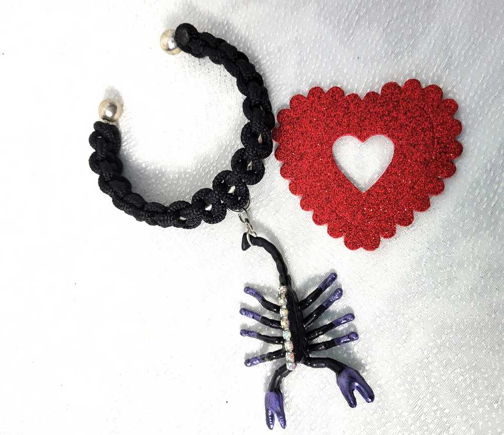 Scorpion Braided Black  Open Bracelet