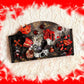 Devil Cat and Cross Resin Wall Hanger in Rich Burgundy, Black and Red